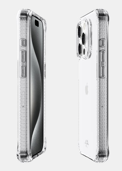 ItSkins Spectrum R Clear Funda Compatible con iPhone 15 Pro MAX, Protección Caídas 3m, Bordes Elevados, Tecnología Antimicrobiana - Transparente