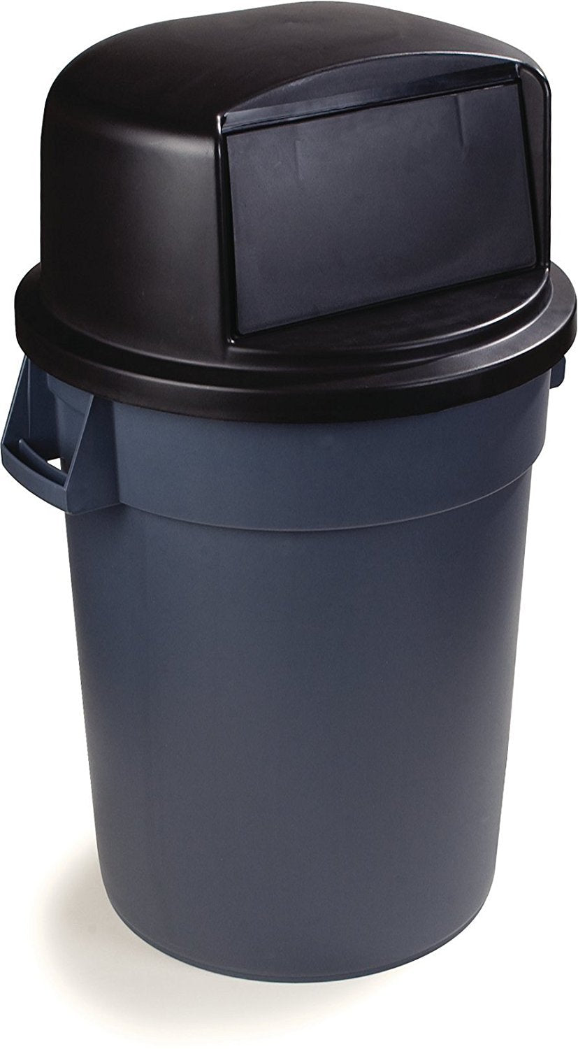 Carlisle 34103403 Bronco Polyethylene Round Dome Lid, 22.84" Diameter x 12.21" Height, Black, For 32 Gallon Trash Containers