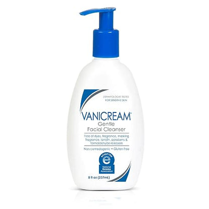 Limpiador facial suave Vanicream para pieles sensibles con dispensador de bomba, 8 onzas