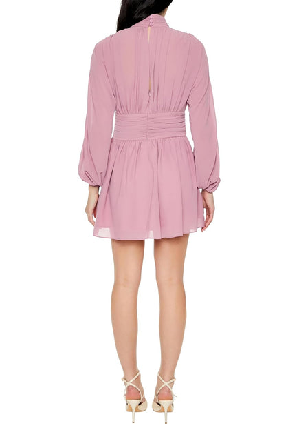 Forever 21 Chiffon Peasant-Sleeve Mini Dress Vestido Mujer