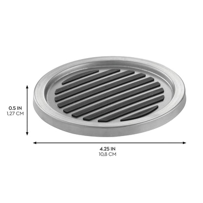 Interdesign Forma Set de 4 Posavasos, Acero Inoxidable Cepillado/Negro