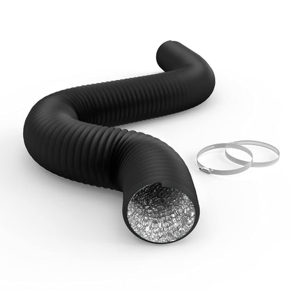iPower Manguera de Ventilación Flexible de Aluminio, 4 Capas - PVC 4 in 8ft - Negro -