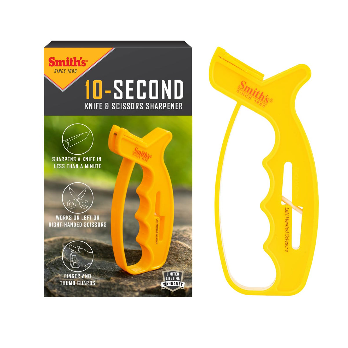 Smith's JIFF-S - Afilador de cuchillos y tijeras de 10 segundos