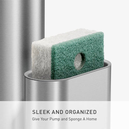 simplehuman Bomba de Sensor de líquido, 9 onzas con Cesta, dispensador automático de jabón para Cocina y baño, Sensor de Movimiento sin Contacto, dispensador Variable, Recargable, Acero Inoxidable