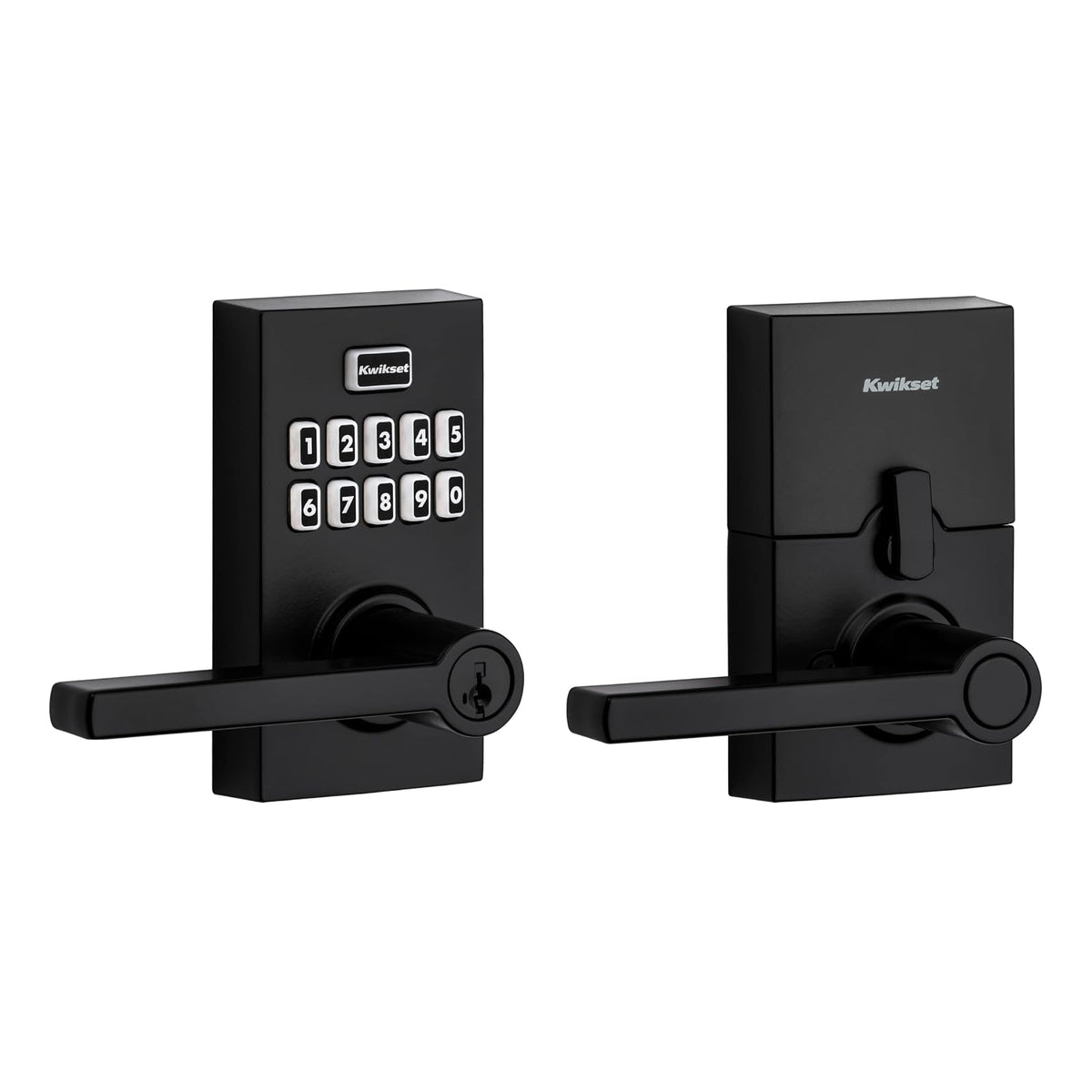 Kwikset SmartCode 917 Cerradura Electrónica con Teclado, Palanca Halifax - Mate negro - Contemporáneo
