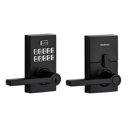 Kwikset SmartCode 917 Cerradura Electrónica con Teclado, Palanca Halifax - Mate negro - Contemporáneo