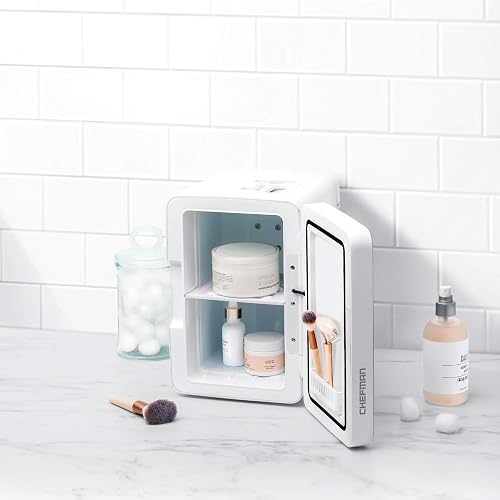 Mini Refrigerador con Espejo, Capacidad 4 Litros, Color Blanco, Modelo RJ48-6-ML