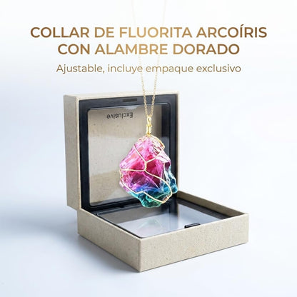XYPHIELLE Collar de Siete Cristales Naturales para Mujer, Dije de Piedras del Chakra en Alambre, Joyería Boho Artesanal, Regalo de Equilibrio y Suerte