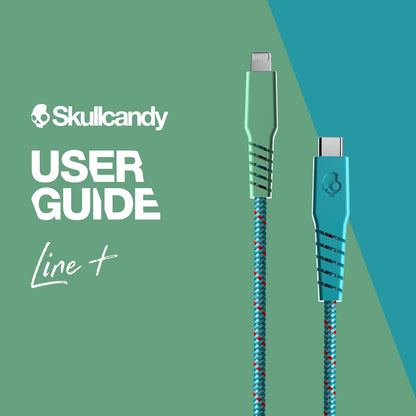 Skullcandy Line+ Cable Lightning trenzado de 20 W USB C a Lightning Cable cargador y cable de sincronización con carga rápida para iPhone/Pro/Max, 6 pies - 90 s Vacation