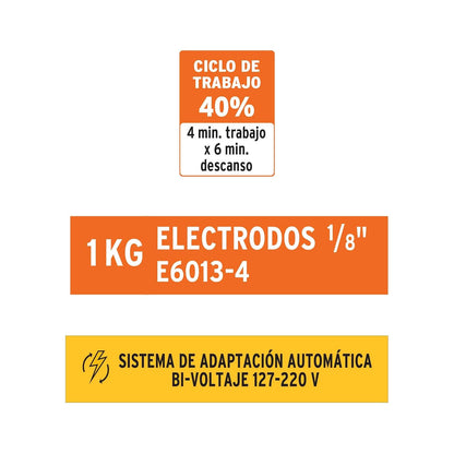 Truper SOIN-120/160, Soldadora inversora bi-voltaje 160 A 127 V/220 V ligera y compacta