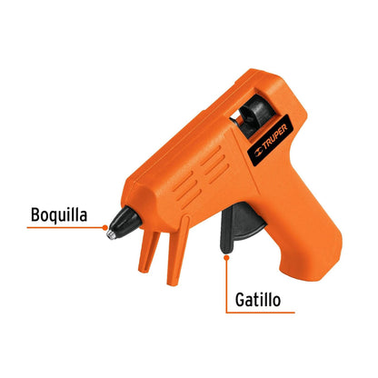 Truper PIPE-5/16, Pistola eléctrica 15 W + REP-PIPE-5/16, Barras de silicón de repuesto para PIPE-5/16, 12 pzas