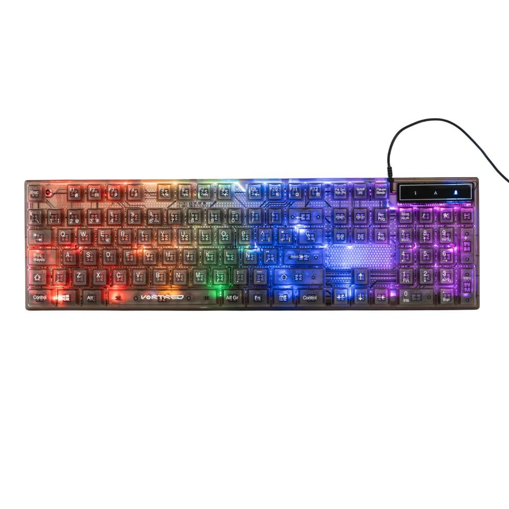 Perfect Choice Kit Mouse y Teclado Gamer Alámbrico iluminación RGB V-930723 Helumo VORTRED