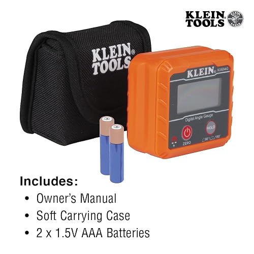 Klein Tools - Nivel Digital e inclinómetro, mide o fija ángulos, verifica ángulos relativos con función de cero calibración, o se puede usar como nivel digital 935DAG