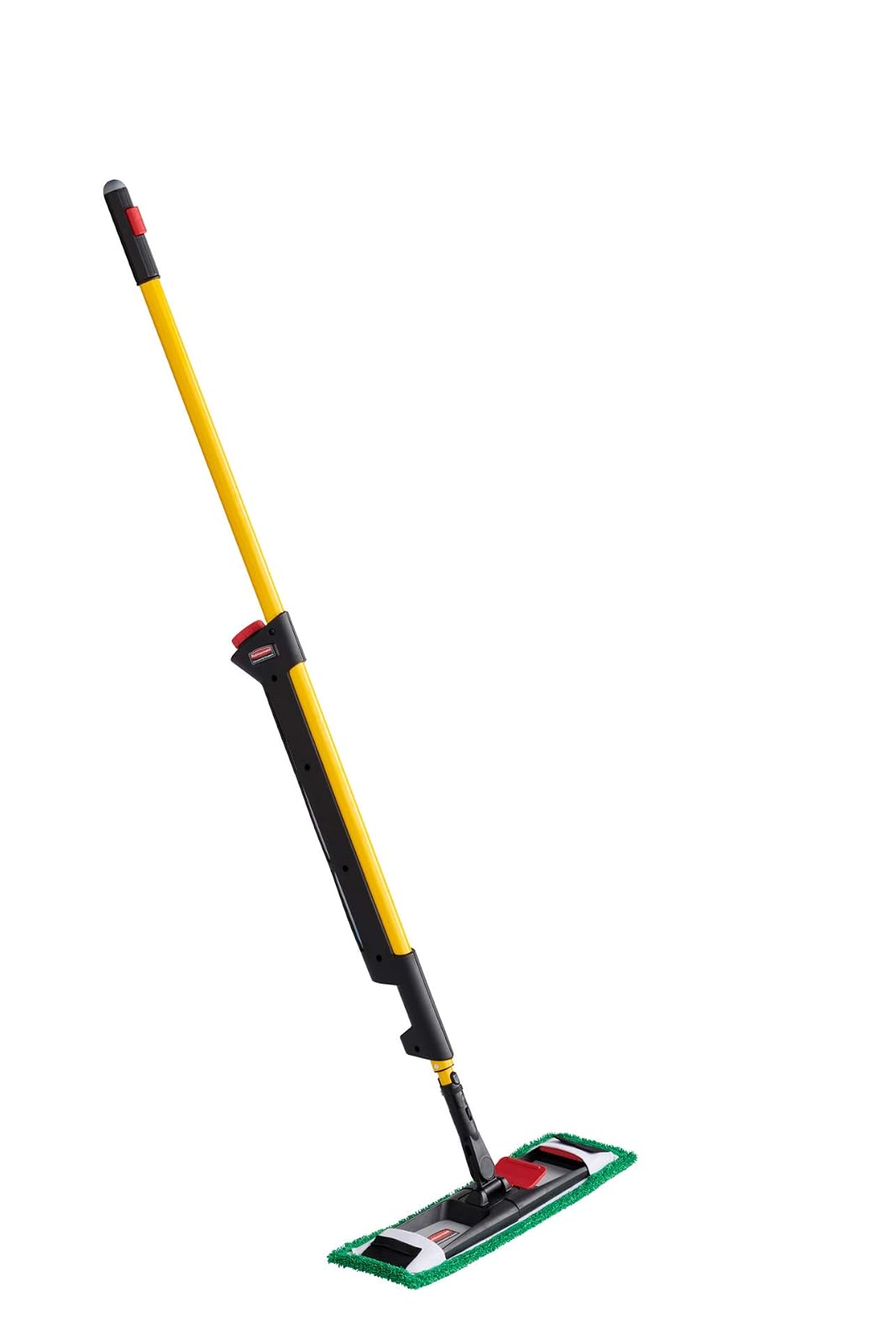 Rubbermaid Commercial Products - Almohadilla de microfibra plana adaptable de 18 pulgadas, color verde para limpieza y limpieza ligera, con funciones de pestaña/bolsillo