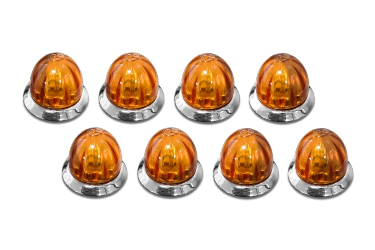RoadWorks Mini Luces LED Tipo Sandía Ámbar para Camión, Paquete de 8 - Ámbar