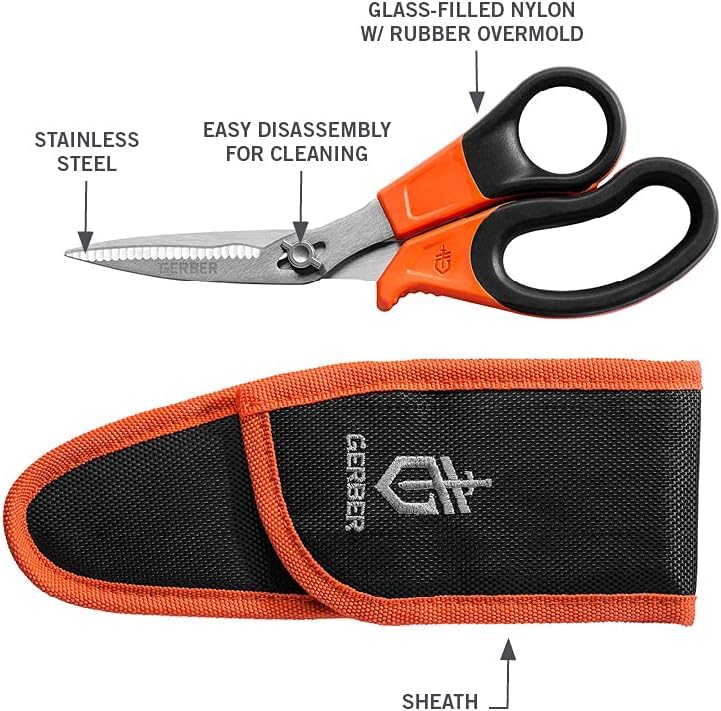 Gerber Vital Take-A-Part - Tijeras de aves con hoja dentada para caza y caza pequeña