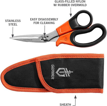 Gerber Vital Take-A-Part - Tijeras de aves con hoja dentada para caza y caza pequeña
