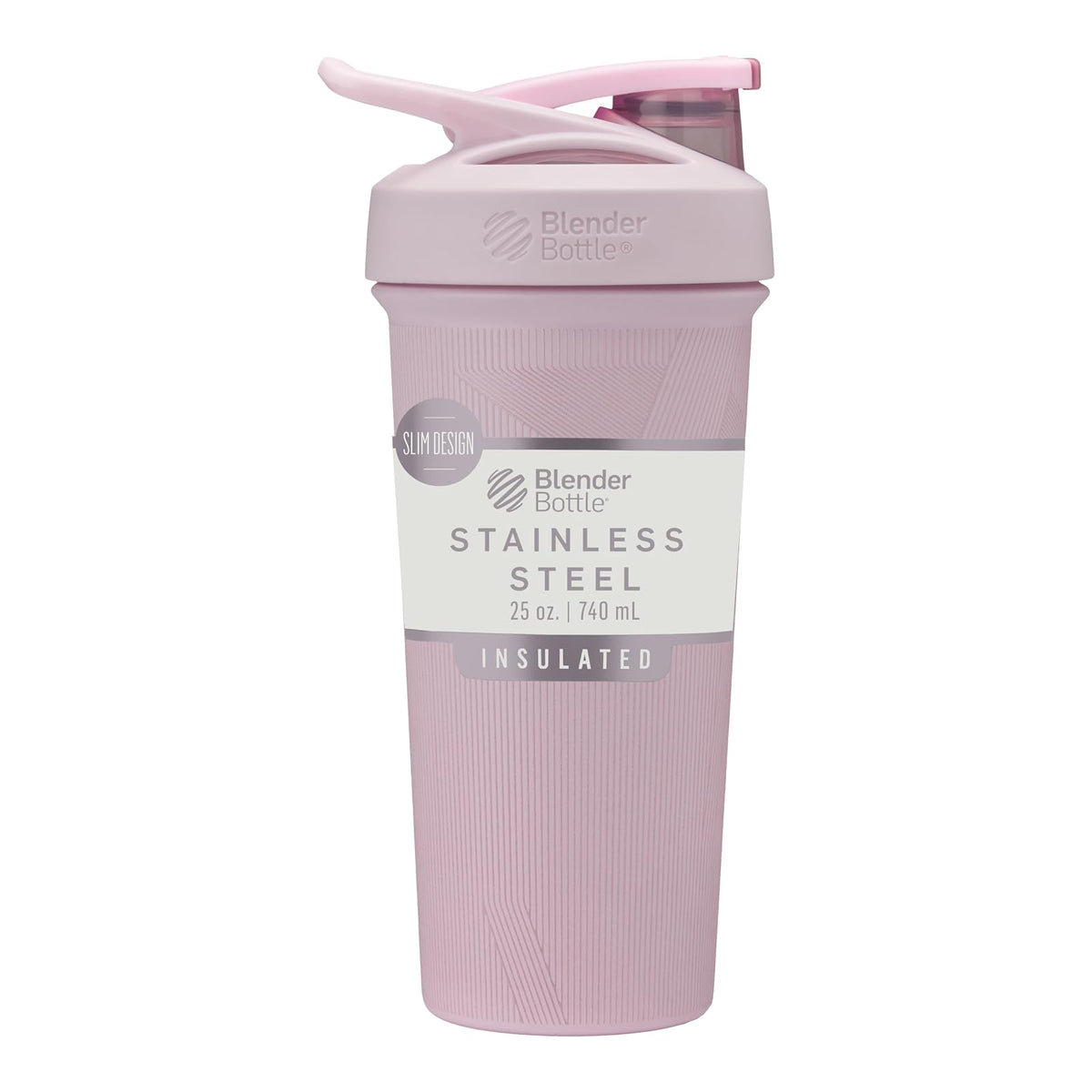 BlenderBottle Strada Botella Mezcladora 25 oz Negro - 25 fluid ounces - Rayas Rosas