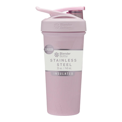 BlenderBottle Strada Botella Mezcladora 25 oz Negro - 25 fluid ounces - Rayas Rosas