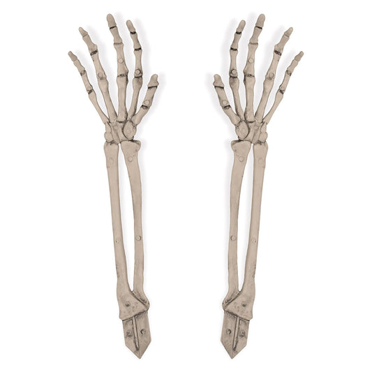 Beistle - Juego de 2 estacas de plástico con diseño Espeluznante de 44,5 cm, diseño de Esqueleto de Mano, decoración de césped de Halloween, celebrando contigo Desde 1900