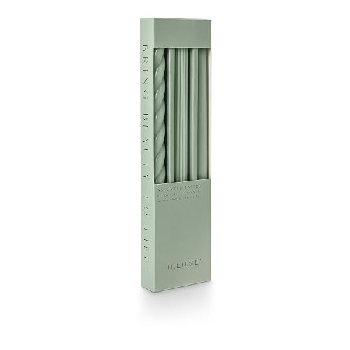 Illume Juego De 3 Tapones De Vela Surtidos Sin Perfume | Verde Salvia, 3 pzs, conicas, mezcla de soja, quema hasta 8 horas