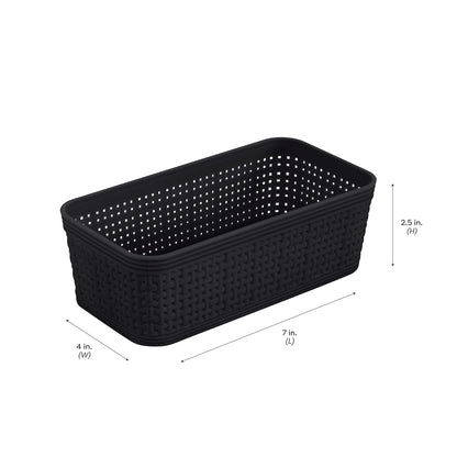 Simplify Black, 10 Pack Organizing Set, Different Sizes for Multiple Needs. for Offices, Desks, Dorms, Small Items, Accessories, Vanity, Bathrooms. Storage Baskets, Bins, Boxes
