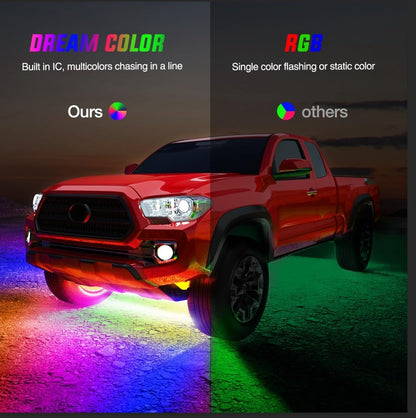 Nilight 4 Luces de Acento Neón RGBIC 256 LED para Subdálaje de Auto, Multicolor, Control por App, TL-300