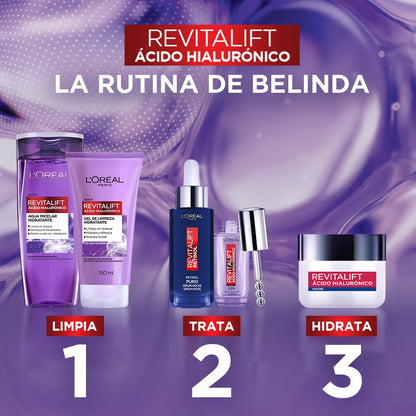 L'Oreal Paris Revitalift Ácido Hialurónico Crema de Noche Hidratante, Hidrata Intensamente y Rellena Líneas de Expresión, 50 ml