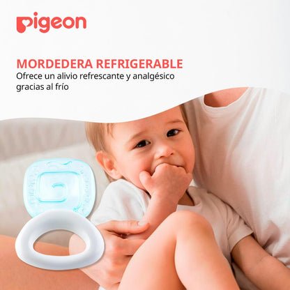 PIGEON | Mordedera para Bebe Refrigérable - Cuadrado | Cosas para Bebes Ideal para Aliviar la Dentición | Estimula Desarrollo Motor de Bebes Recien Nacidos | Incluye Certificación de Seguridad