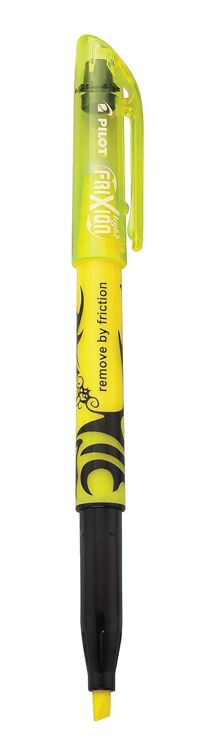 Pilot Frixion Light, Marcatexto borrable, tinta color amarillo, punta cincelada, Caja con doce piezas (46502)