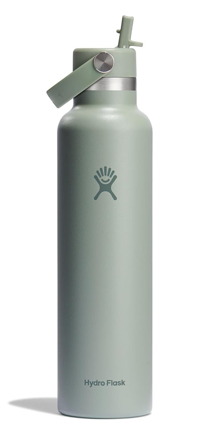 Hydro Flask Botella de Agua Aislada con Tapa de Popote 24 oz - Agave monocromático