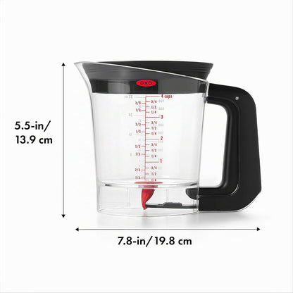 OXO Good Grips Good Gravy Separador de grasa de 4 tazas, plástico, tamaño 1