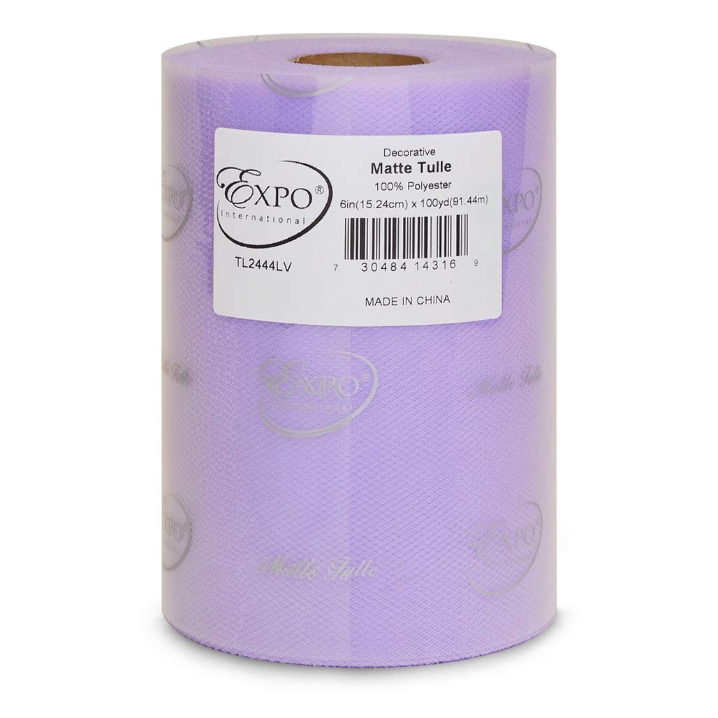 Tul Decorativo Mate para Manualidades, 15 x 100 Yardas - violeta