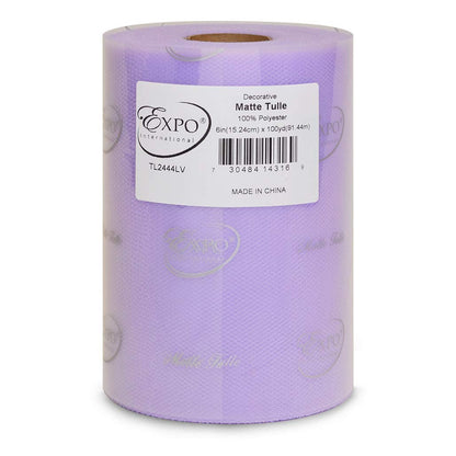 Tul Decorativo Mate para Manualidades, 15 x 100 Yardas - violeta