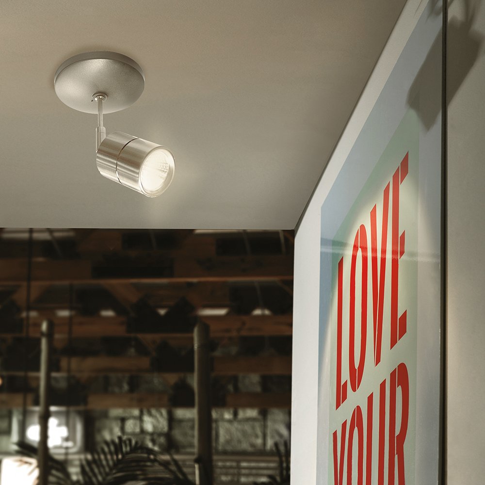 Tecnolite - Lámpara Spot LED de Sobreponer Dirigible 12 W, Luz Suave Cálida, LED integrado