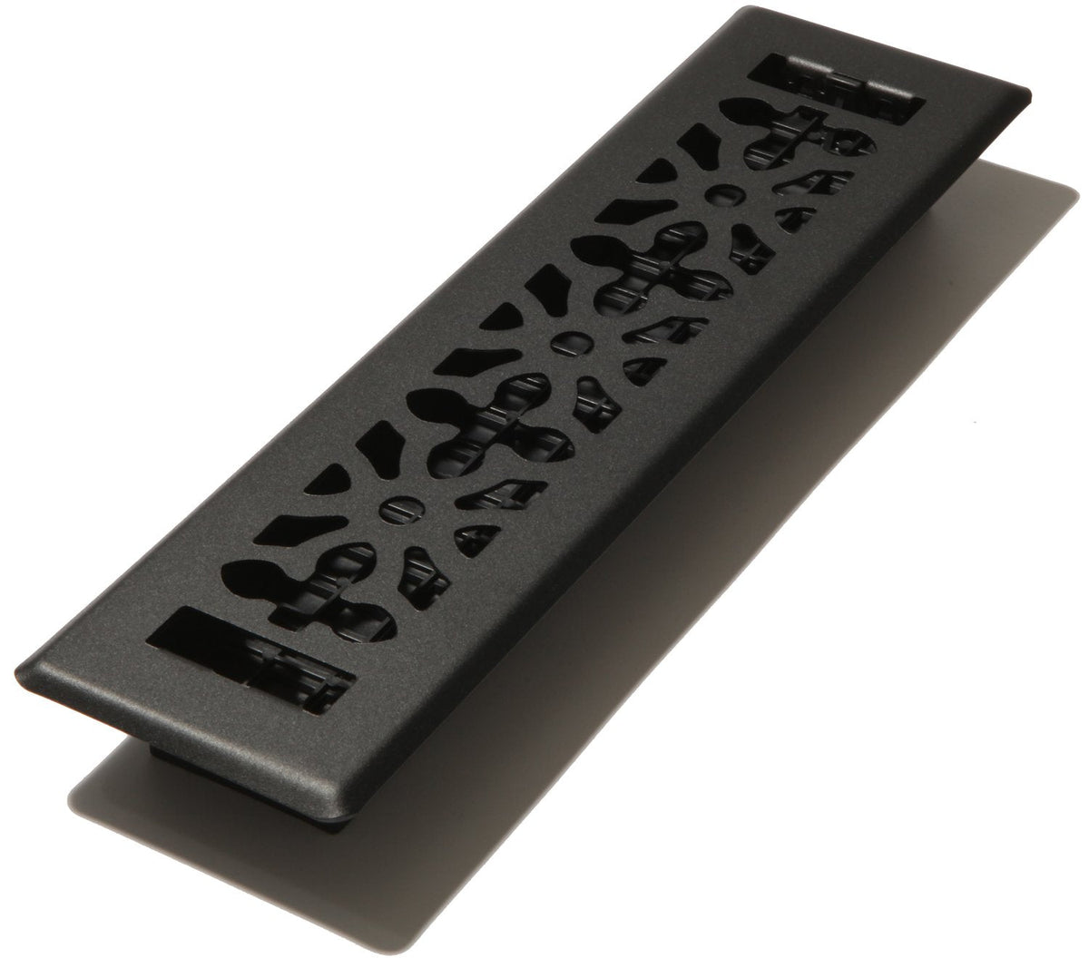 Decor Grates AGH212-BLK - Registro de piso gótico, negro texturizado, 2 x 12 pulgadas - Negro