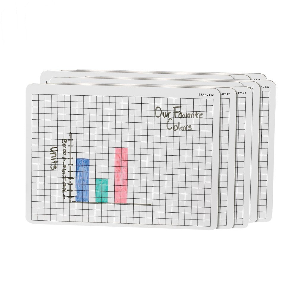 hand2mind Double-Sided Centimeter Grid White Boards for Students, Grid Board for Graphing, Dry Erase Boards, Portable Whiteboard, School Supplies, Classroom Supplies (Pack of 10)