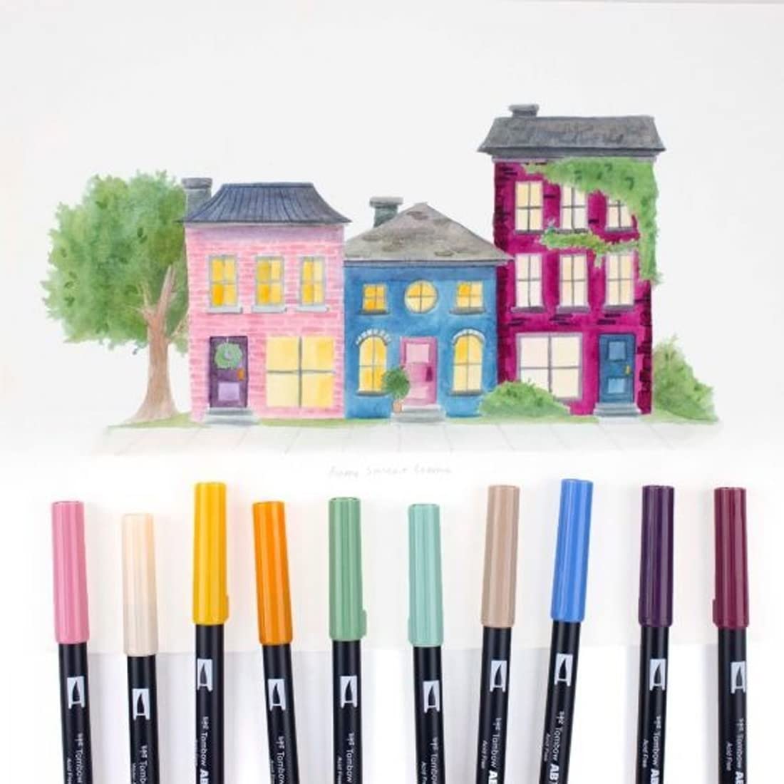 Tombow Marcadores Artísticos de Doble Pincel, Paquete de 10 Unidades