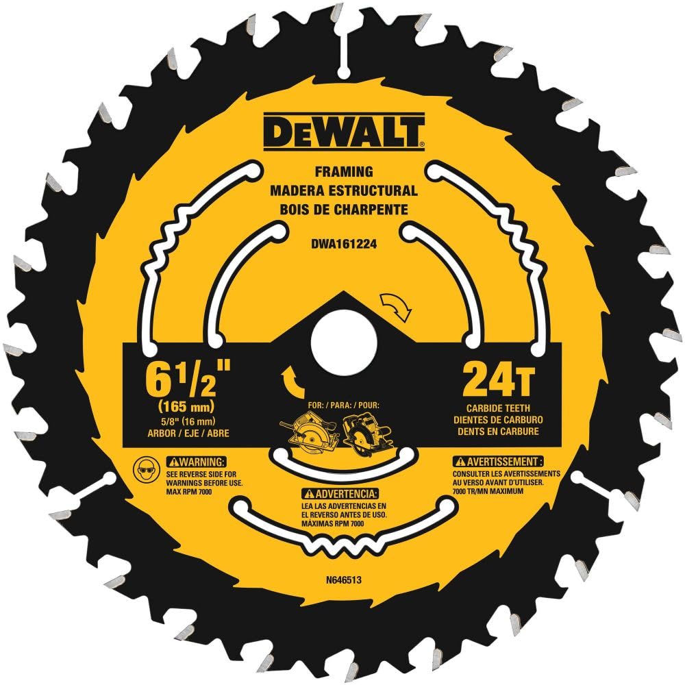 DEWALT DWA161224 Disco de Sierra Circular 6-1/2 pulgadas