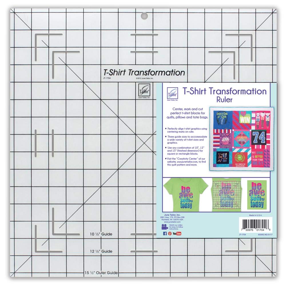 June Tailor T-Shirt Transformation Regla, 39.37 cm X 39.37 cm