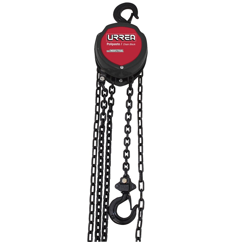 Urrea 42300 Polipasto Industrial 1 Ramal 6mm de Cadena 500Kg, Cadena, 3 m