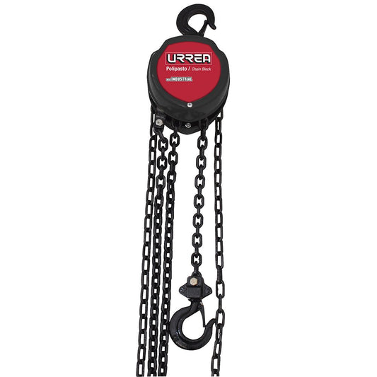 Urrea 42300 Polipasto Industrial 1 Ramal 6mm de Cadena 500Kg, Cadena, 3 m