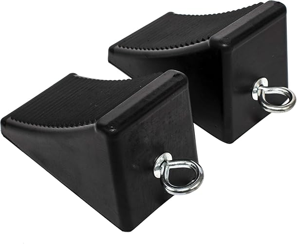 MaxxHaul 50011 Calzas Goma Resistentes Tornillo Ojo Antideslizante Remolque/Caravana/Camión 6.5"x3.7"x4" Pack 2
