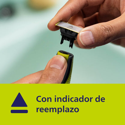 Philips OneBlade Cuchillas de Repuesto 2 Piezas | Diseñado para cortar el vello, no tu piel | Durabilidad de hasta 4 meses de uso | 2 piezas | QP220/50
