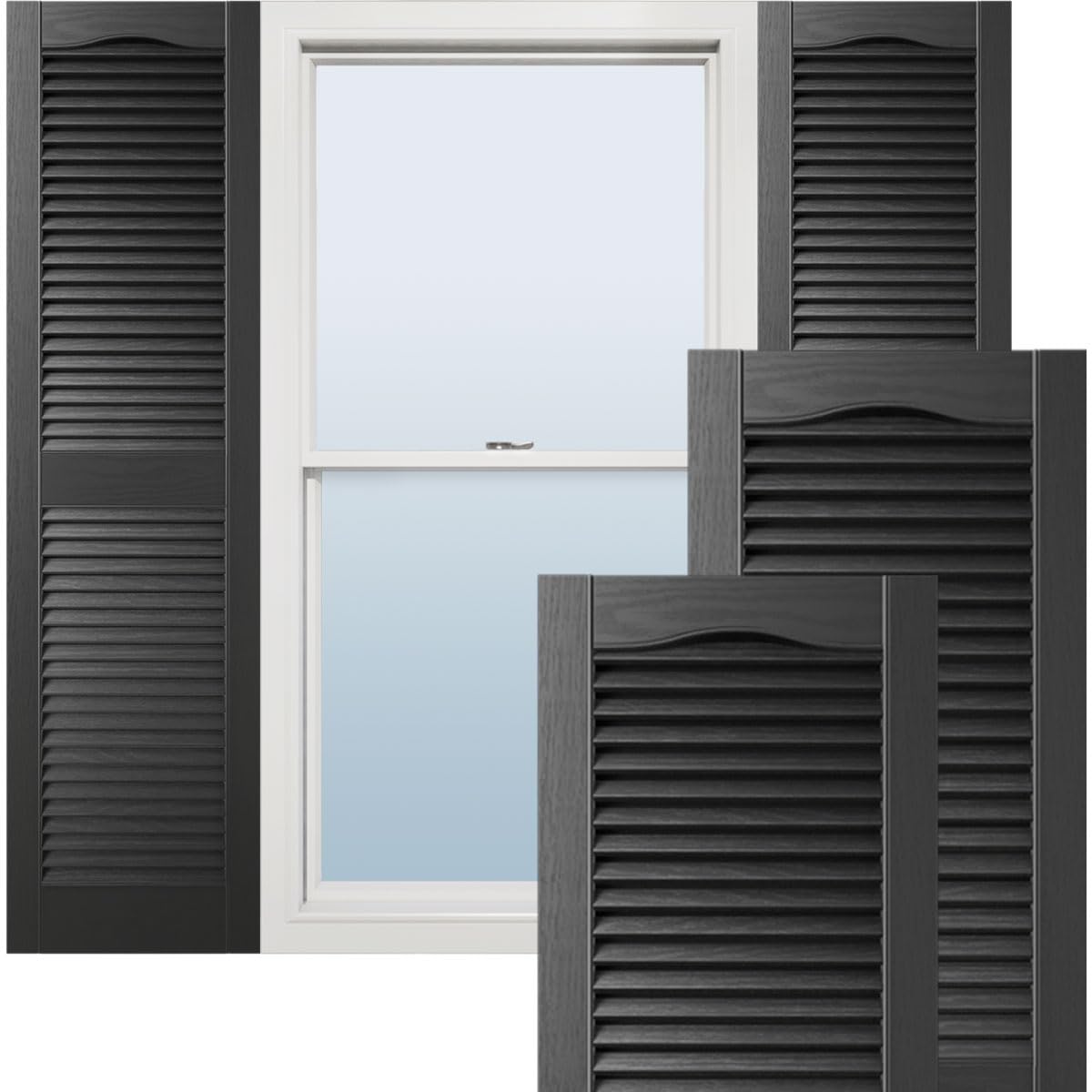 Ekena Millwork Persiana de rejilla abierta, 14.5 Wx55 H Inch, Negro