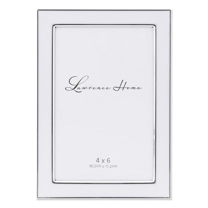 Lawrence Frames Marco de Fotos Metal con Esmalte Blanco - plateado - 10.16 x 15.24 cm (4x6 pulg)
