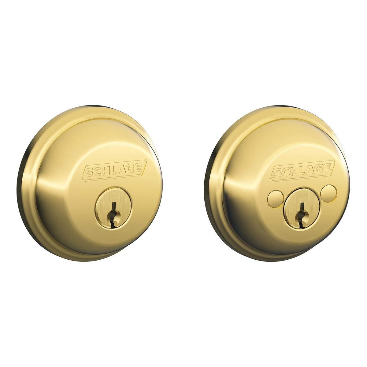 Schlage Deadbolt, llave 2 lados, Bright Brass