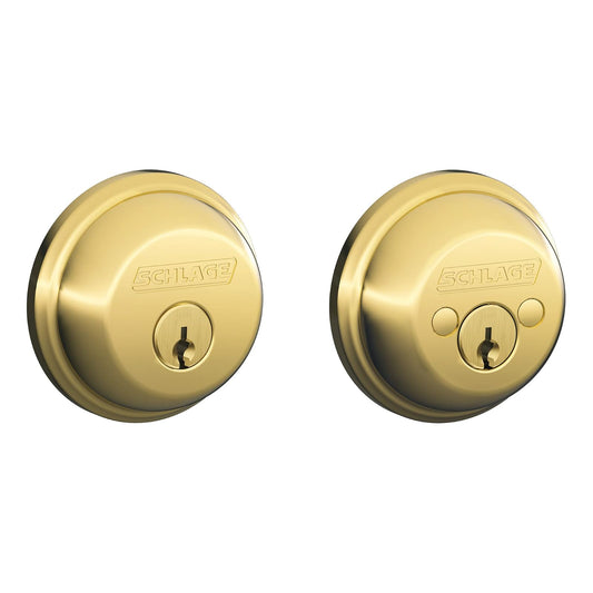 Schlage Deadbolt, llave 2 lados, Bright Brass