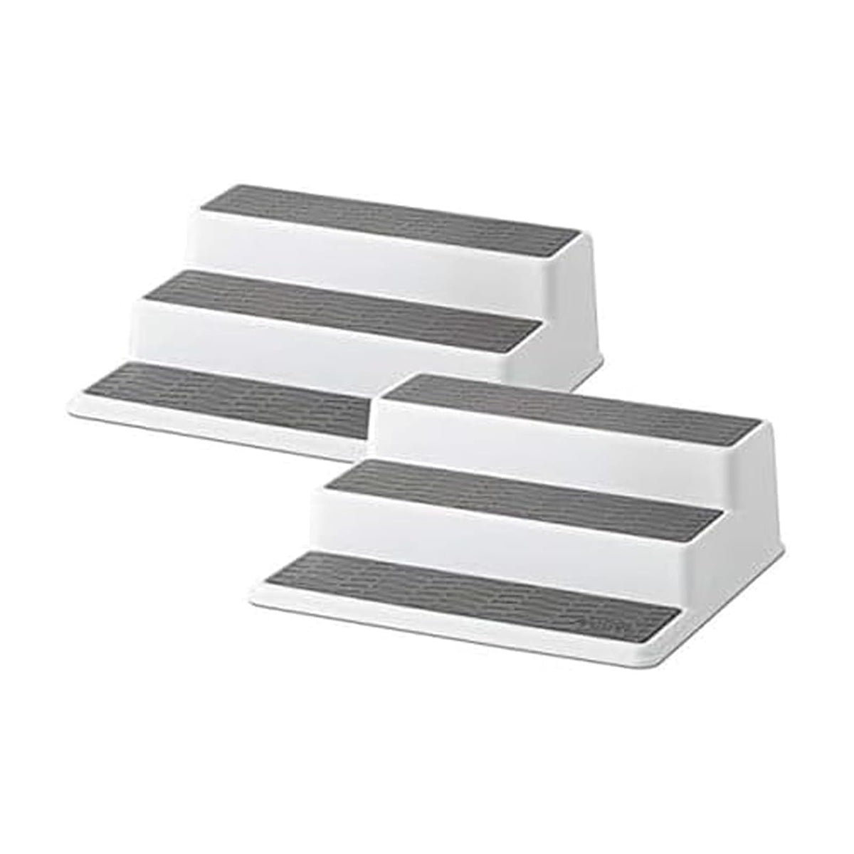 Copco 5257350 - Organizador antideslizante para armario de cocina, 3 niveles, color gris 2, 2 unidades