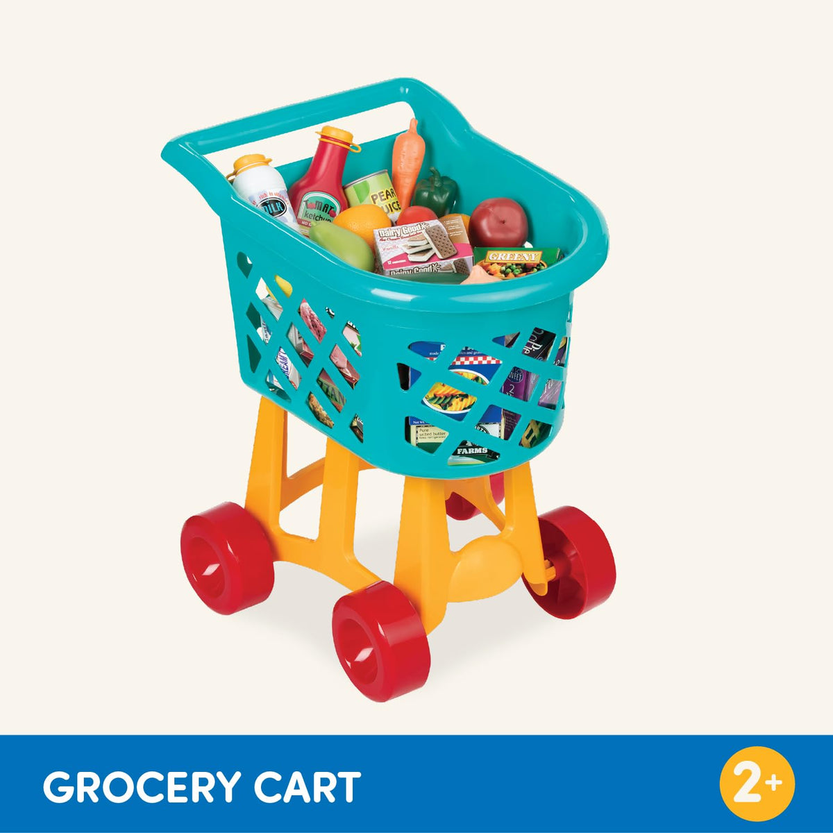 Battat Carrito de Compras de Juguete con Alimentos